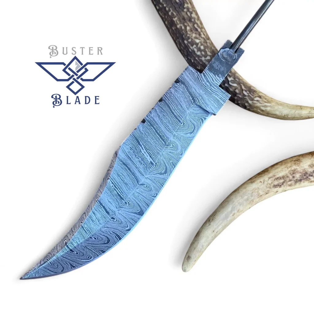 Damascus Steel 5.5” Blank Blade Bowie Knife 834