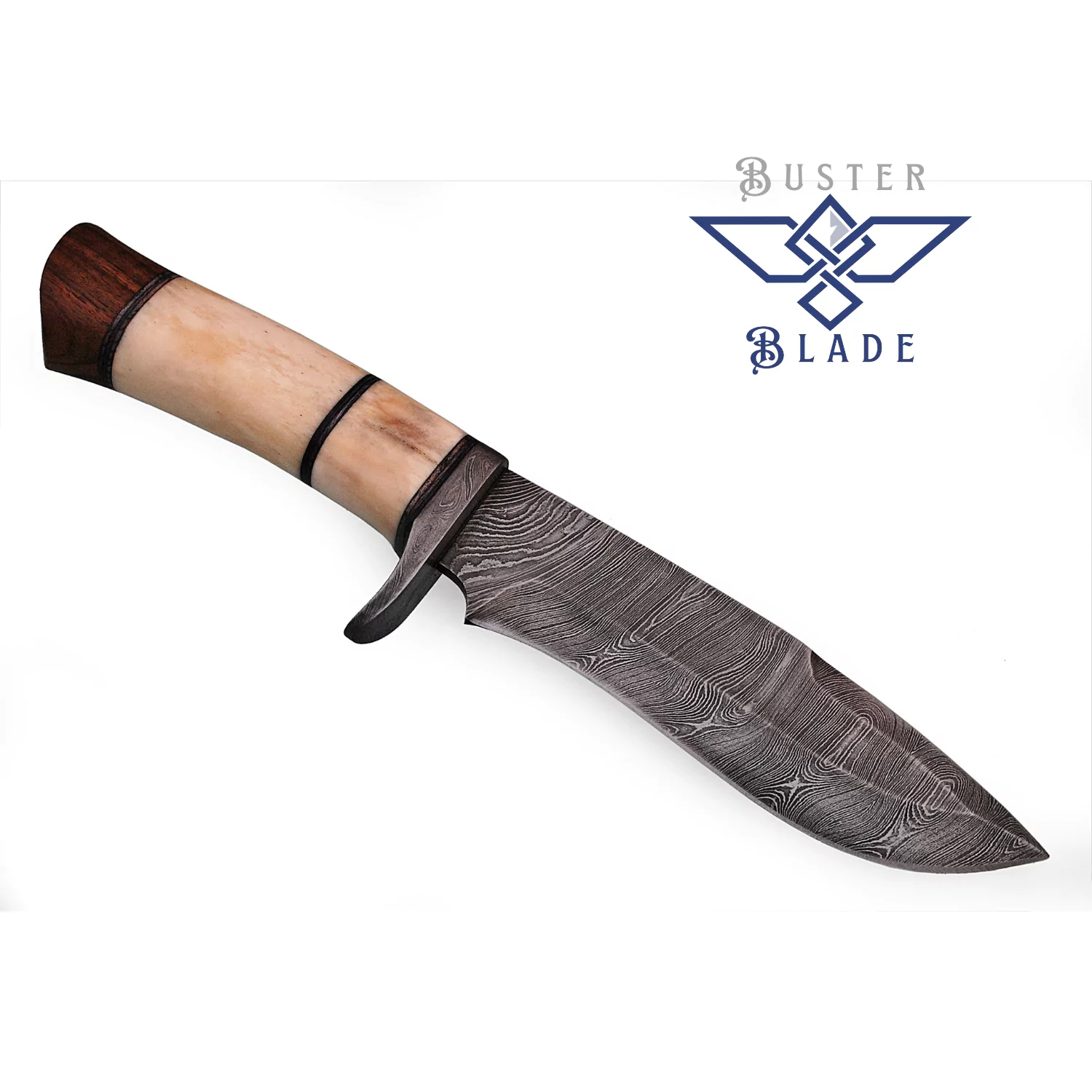 Damascus Bowie Knife with Drop Point Blade 272 - Image 2