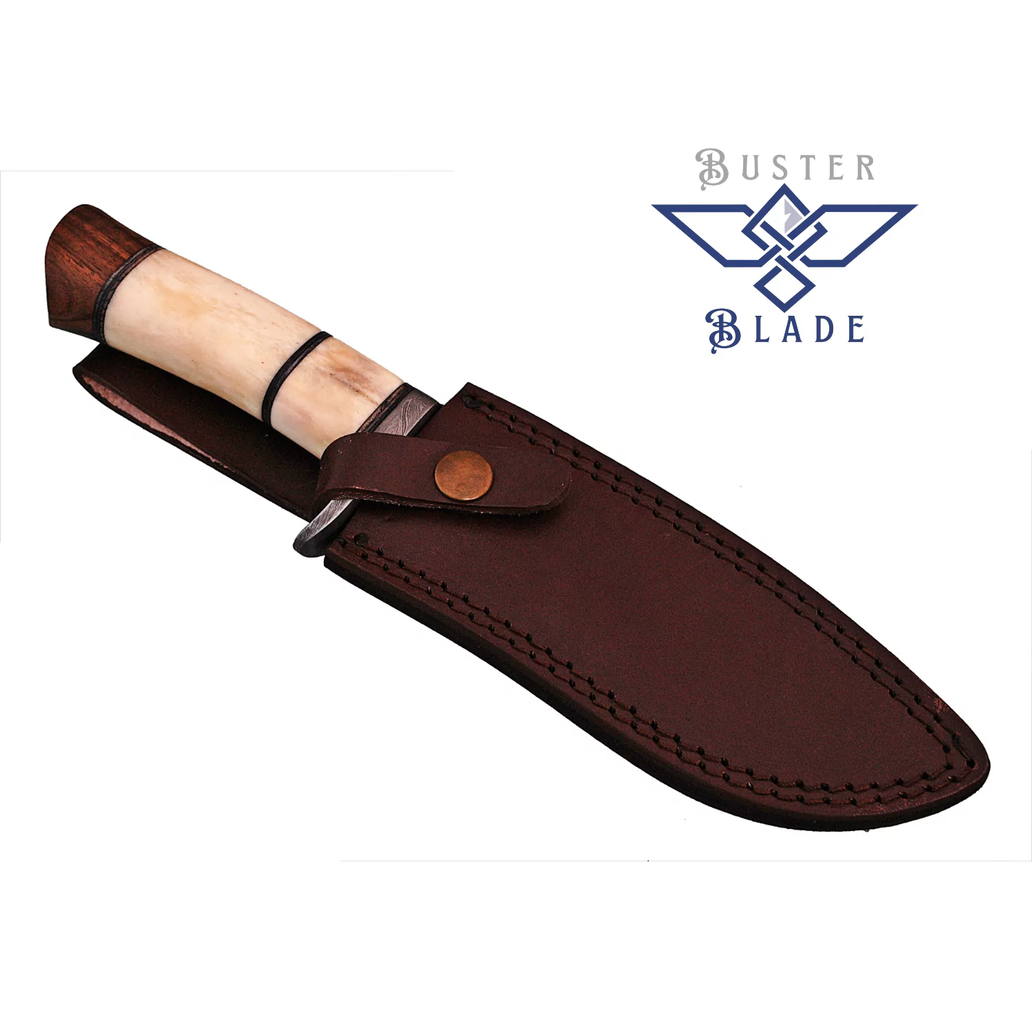 Damascus Bowie Knife with Drop Point Blade 272 - Image 4