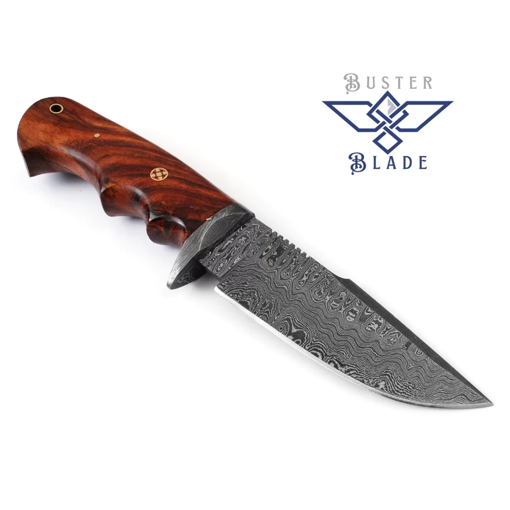 Damascus Steel Bowie Knife Rose Wood Handle 220