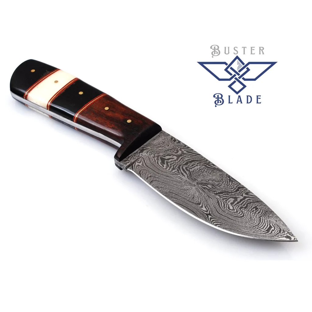 Damascus Fixed Blade Hunting Knife with Sheath 210