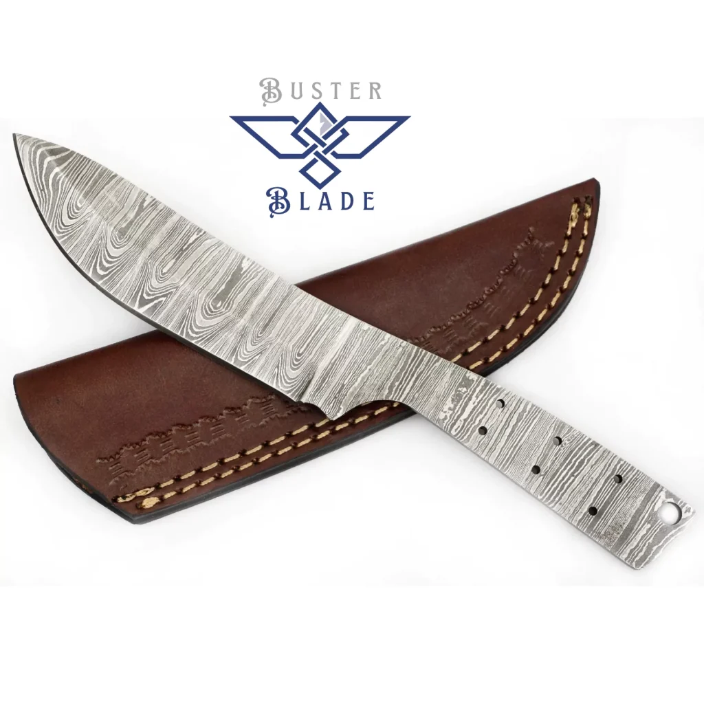 Damascus Full Tang Knife Blank with Sheath 838