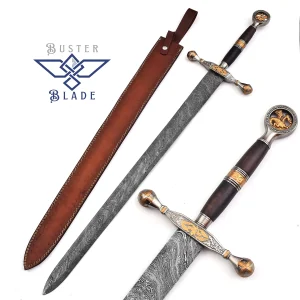 40" Damascus Longsword with Raven Hilt 805