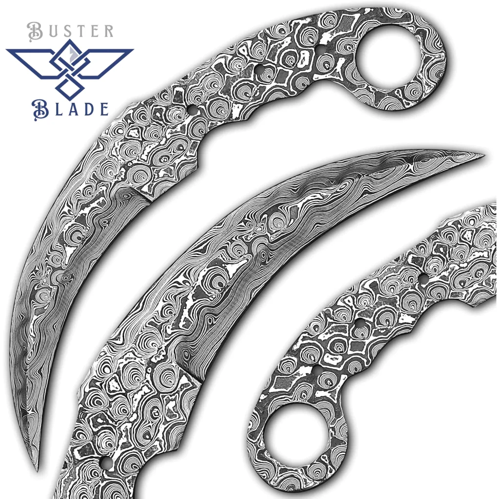 Damascus Steel Karambit Knife Blank Blade 827