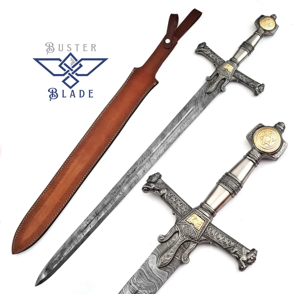 42" Damascus Sword with Star of David Hilt 806