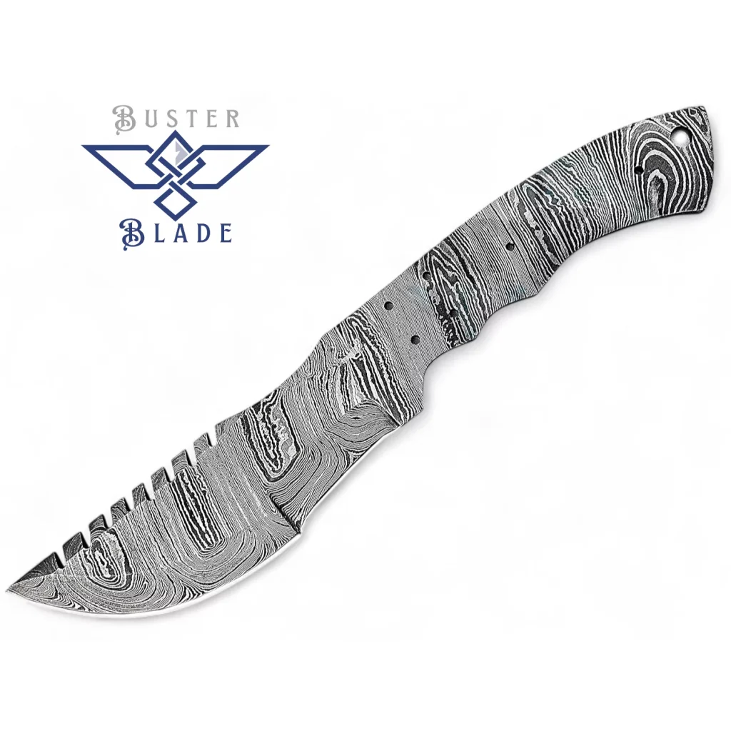 10” Damascus Steel Tracker Knife Blank Blade 828