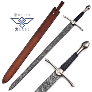 42" Damascus Viking Sword with Wrapped Hilt 807