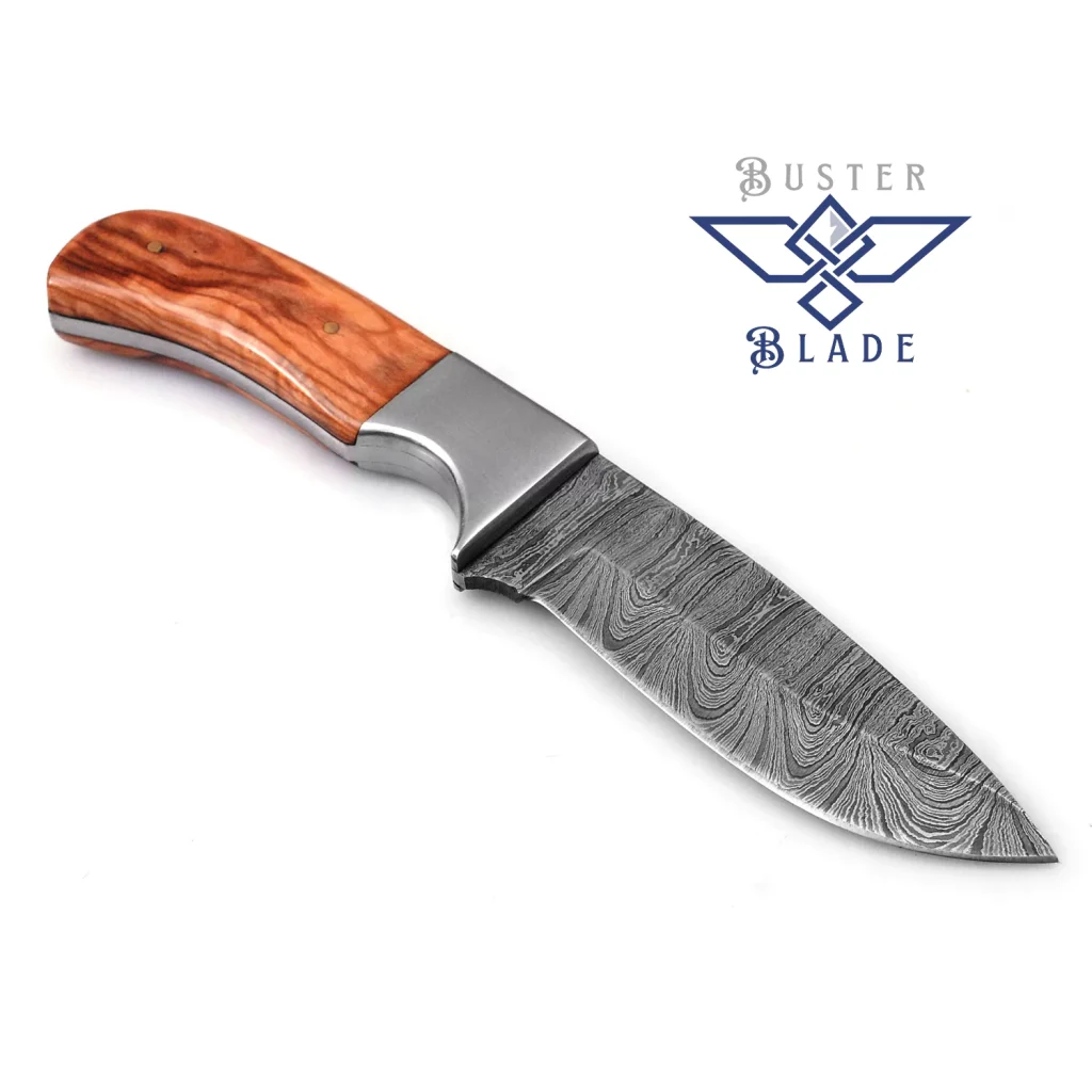 Hand-forged Damascus Hunting Knife with Sheath 213