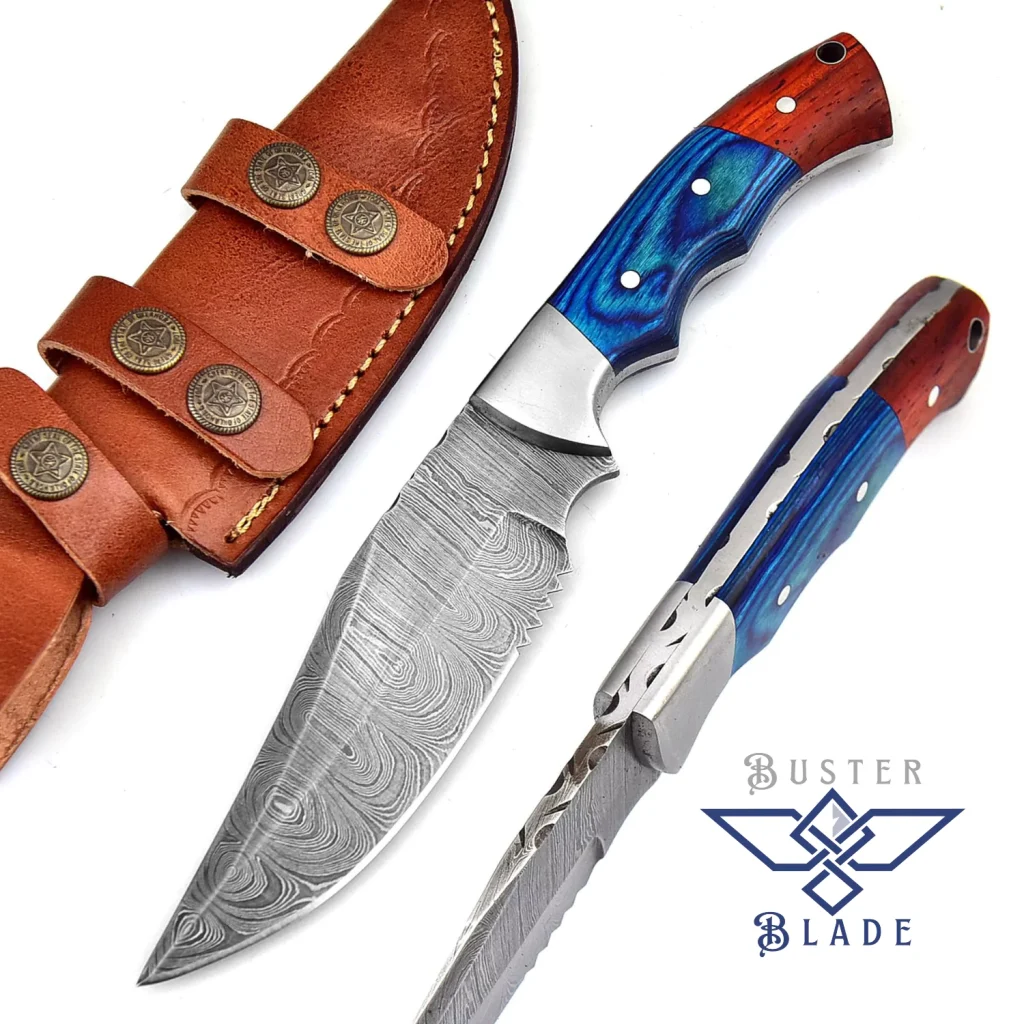High-end Damascus Hunting Knife with Sheath 225
