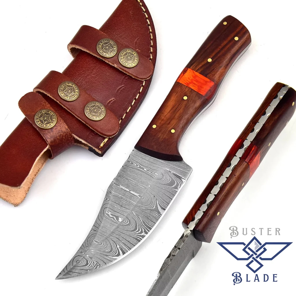 Hunting Damascus Steel Knife with Sheath 230