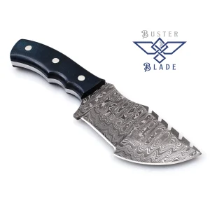 Real Damascus Tracker Knife Green Micarta 238Gr