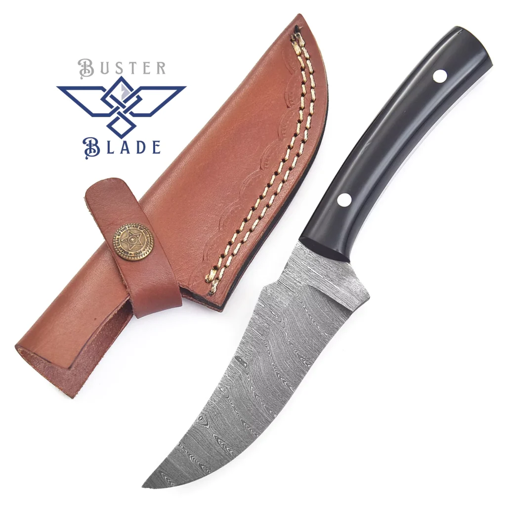 Black Resin Handle Skinning Damascus Knife 253