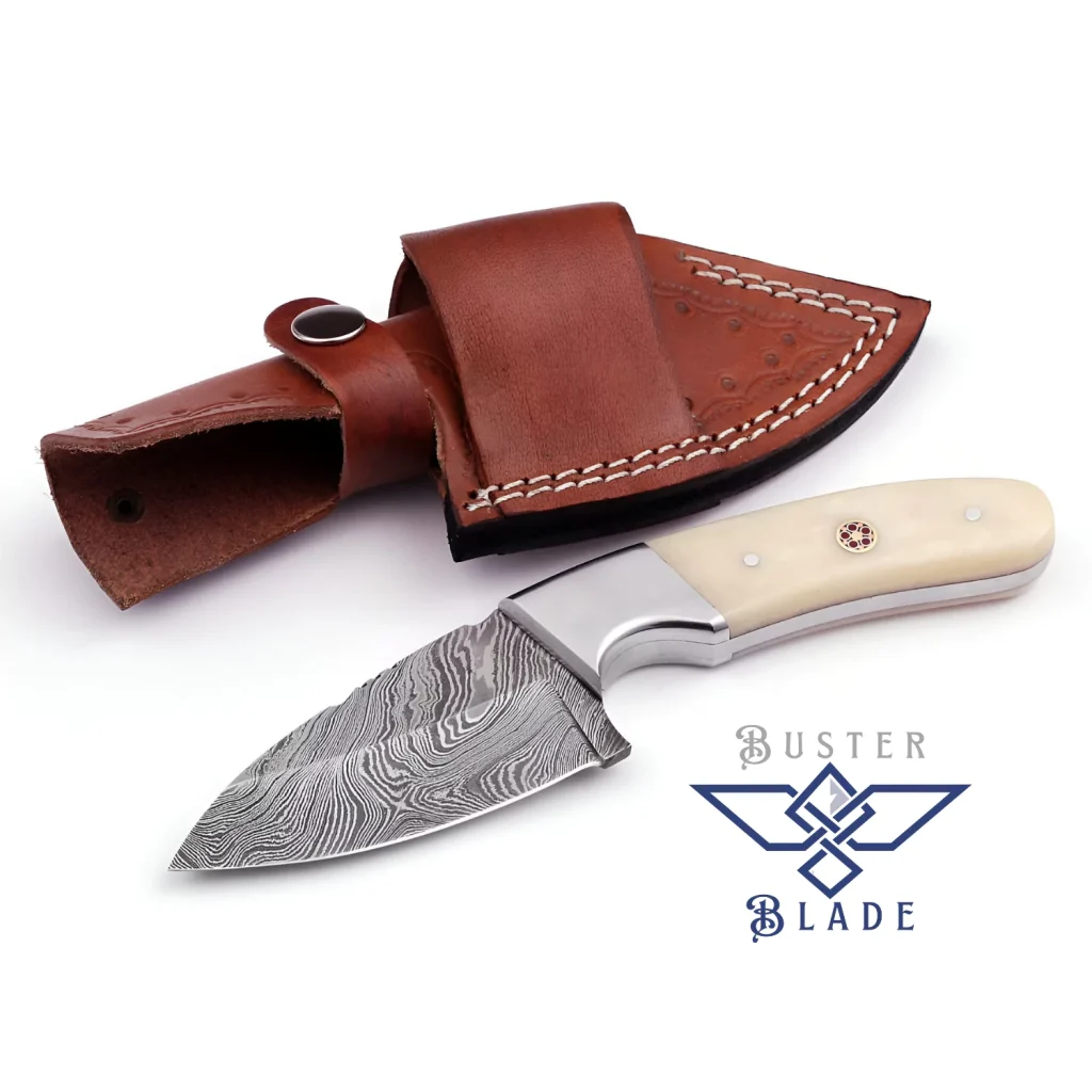 Bone Handle Damascus Fixed Blade Skinning Knife 276