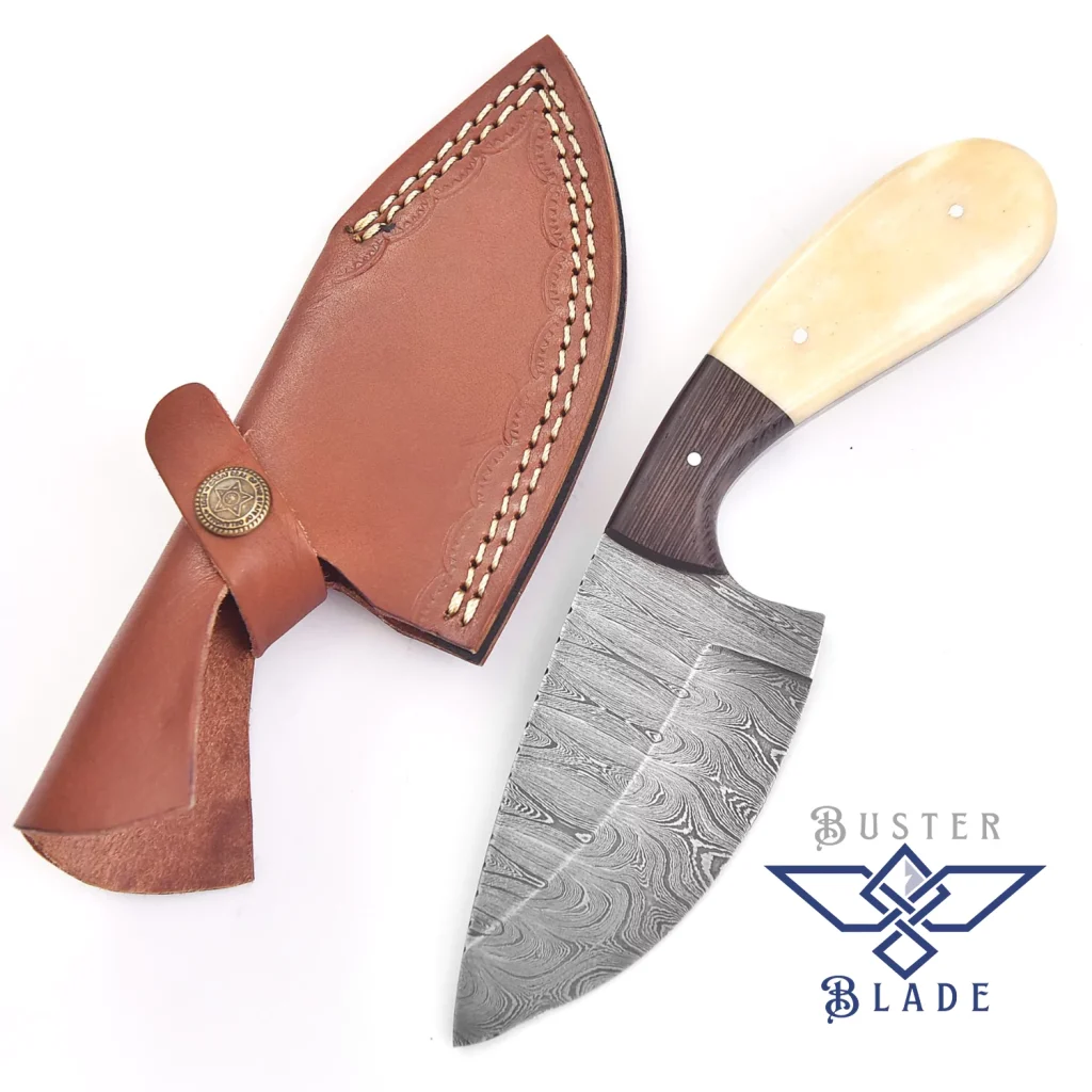Bone Damascus Fixed Blade Skinning Knife 279
